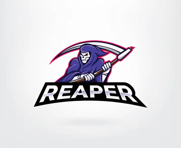 Reaper maskot karakter logosu — Stok Vektör