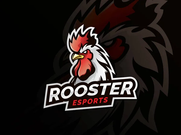 Rooster mascote esporte logotipo design —  Vetores de Stock