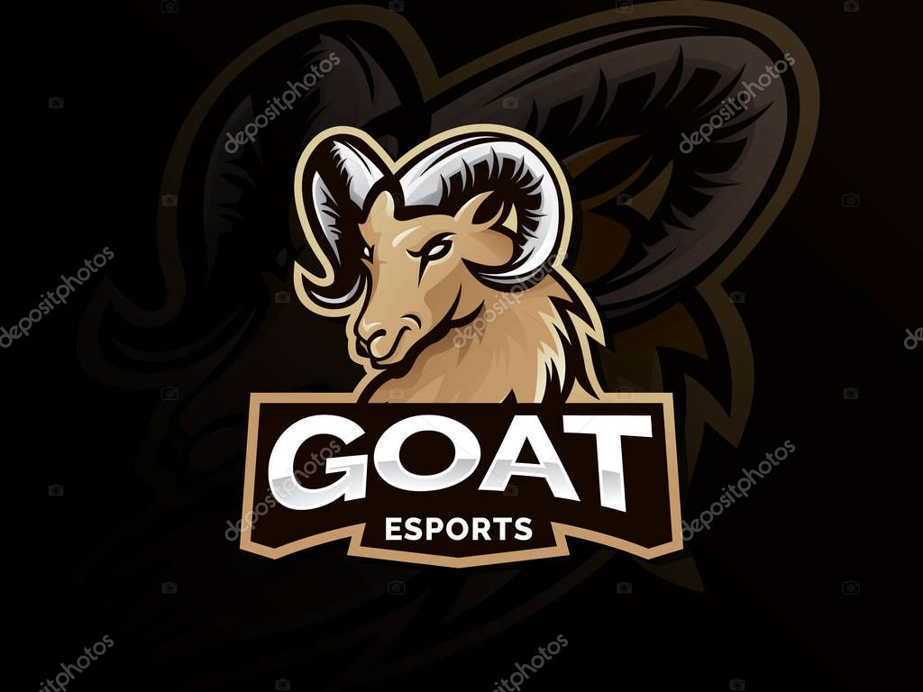 Goat, Lamb, Ram, Sheep Esport gaming mascot logo template. Animal head emblem for Esports team. Vector illustration