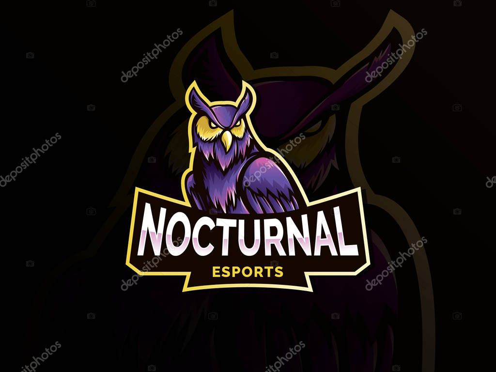 Owl mascot design vector with modern illustration concept. Angry owl illustration for sport team. Owl mascot esport logo design. Esport gaming mascot logo design