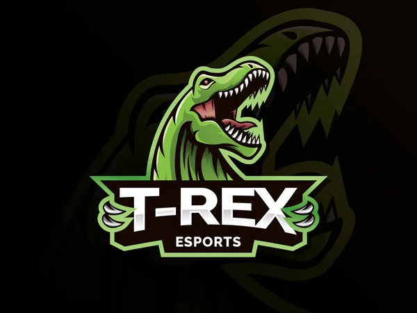 Dinoszaurusz sport kabalája logo design illusztráció — Stock Vector