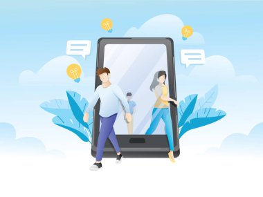 Dev akıllı telefondan çıkan insanlar