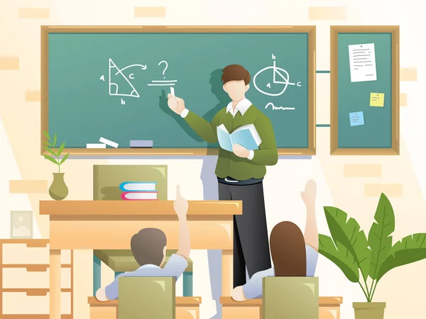 Students schooling vector illustration — Stock Vector