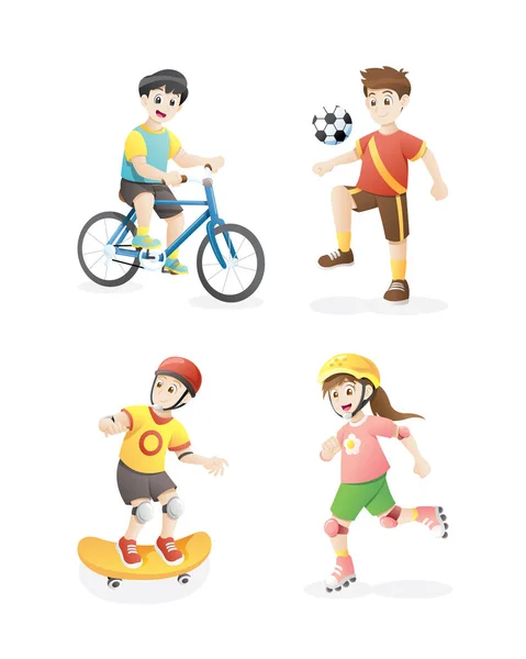 Vector illustration of kids playing — Stock Vector