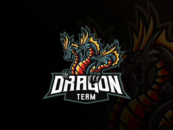 Conception Logo Sport Mascotte Dragon Image Vectorielle Mascotte Dragon Logo — Image vectorielle