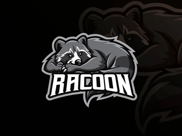 Guaxinim Mascote Esporte Logotipo Design Racoon Mascote Animal Logotipo Ilustração —  Vetores de Stock