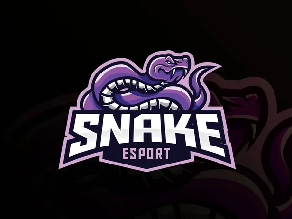 Mascotte Serpent Sport Logo Design Mascotte Serpent Animal Vecteur Illustration — Image vectorielle