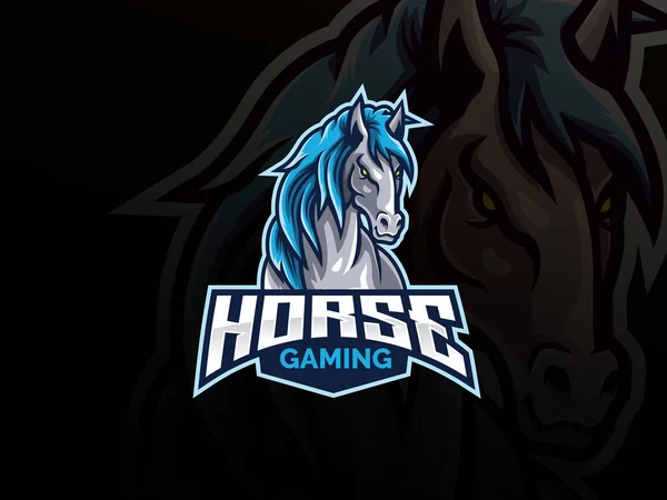 Paard Mascotte Sport Logo Ontwerp Mustang Dier Mascotte Vector Illustratie — Stockvector