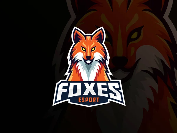 Fox Mascote Design Logotipo Esporte Fox Animal Cabeça Mascote Vetor —  Vetores de Stock