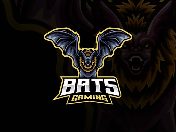 Bat Mascot Sport Logo Design Nocturnal Animal Mascot Vector Illustration — Stock Vector