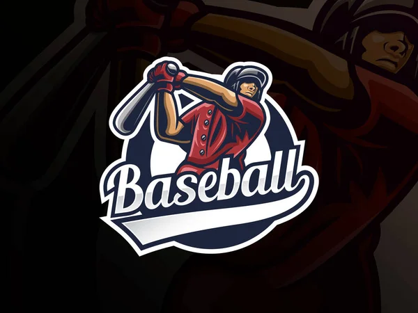 Diseño Del Logo Del Deporte Béisbol Insignia Vector Béisbol Profesional — Vector de stock