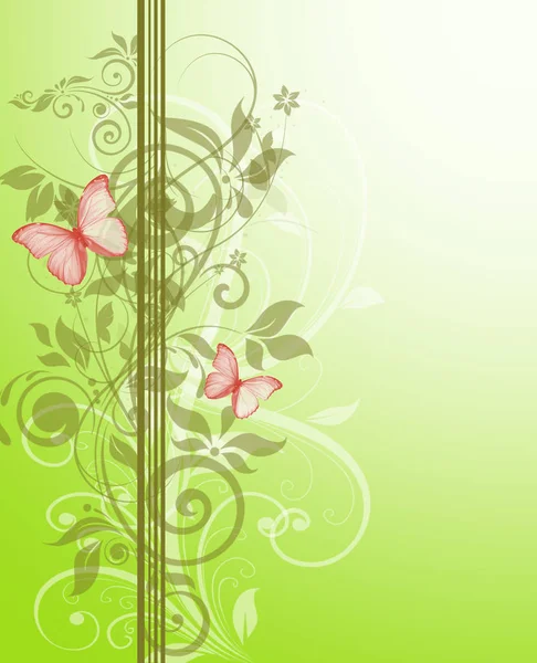 Beautiful Green Floral Design Spring Time Illustration — Stock Photo, Image