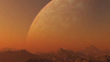3D render uzay sanat: Alien Planet - A fantezi manzara