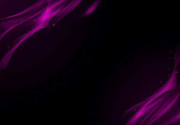 ダイナミックな紫ラインと抽象的な黒背景 — ストック写真