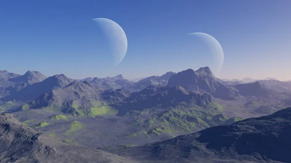 Rendu Space Art Alien Planet Paysage Fantastique — Photo