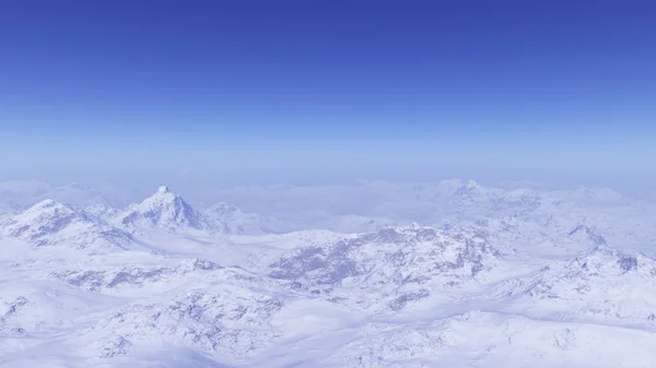 Wygenerowany Zimowy Krajobraz Góry Mgliste Pierwszy Śnieg — Zdjęcie stockowe