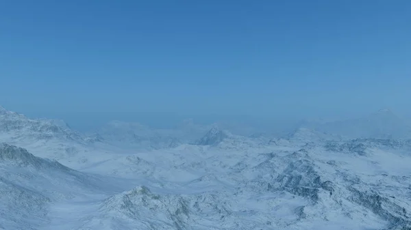 Paysage Hivernal Généré Par Montagnes Brumeuses Dans Neige Pays Des — Photo