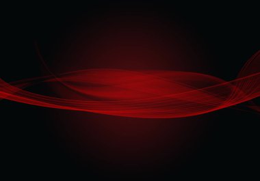 Abstract black background with dynamic red lines clipart