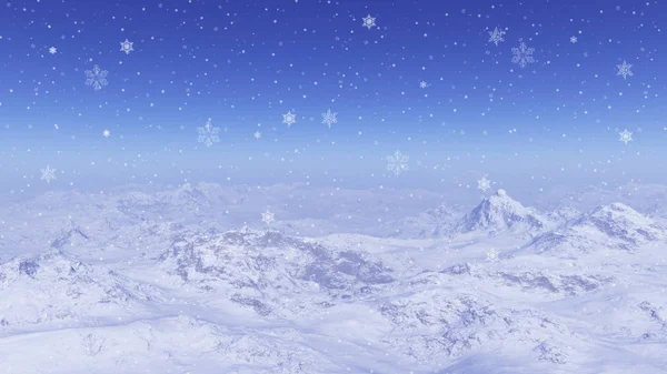 Δημιουργείται Χειμερινό Τοπίο Misty Βουνά Στα Χιόνια Χειμερινή Χώρα Των — Φωτογραφία Αρχείου