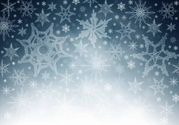 Blauer Winterhintergrund Mit Schneeflocken Für Eigene Kreationen — Stockfoto