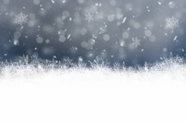 Fundo Escuro Inverno Com Flocos Neve Para Suas Próprias Criações — Fotografia de Stock