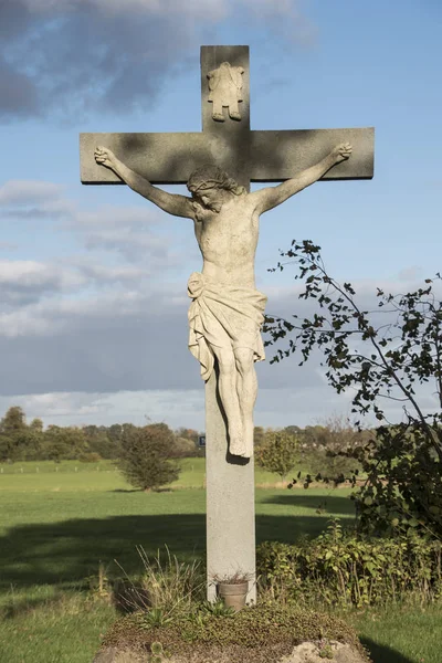 Statua Gesù Cristo Gesu Sulla Croce Simbolo Fede Speranza Amore — Foto Stock