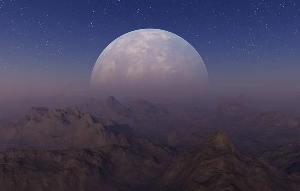 Render Uzay Sanat Alien Planet Fantezi Manzara — Stok fotoğraf