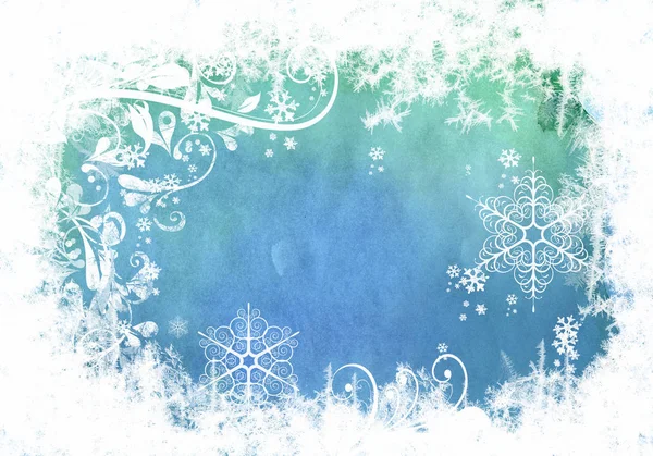 Blue Winter Tło Płatków Śniegu Dla Własnych Kreacji — Zdjęcie stockowe