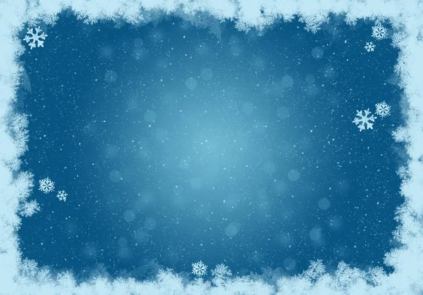 Blue Winter Background Snowflakes Your Own Creations — Stock Photo, Image