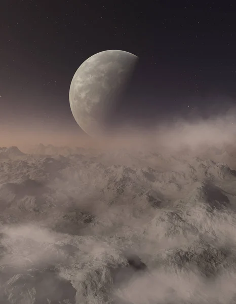 Render Uzay Sanat Alien Planet Fantezi Manzara — Stok fotoğraf