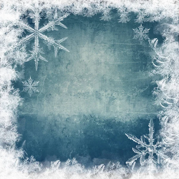 Snowflakes winter background. Holiday silver frost snowflake template, By  WinWin_artlab