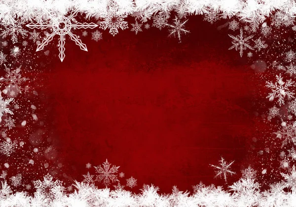 Red Winter Background Snowflakes Your Own Creations — Stock Photo, Image