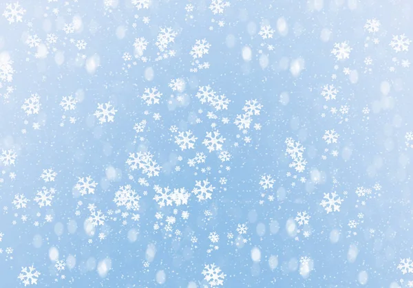Sfondo Blu Invernale Con Fiocchi Neve Tue Creazioni — Foto Stock