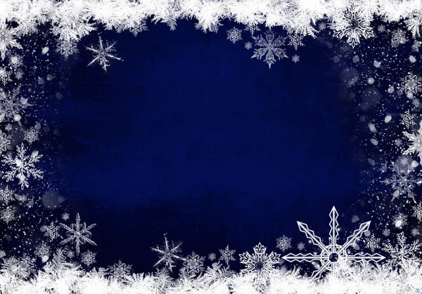 Kék Téli Háttér Hópelyhek Saját Alkotások — Stock Fotó