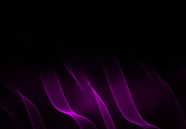 Elegant abstract dark background design with purple curves and space for your text
