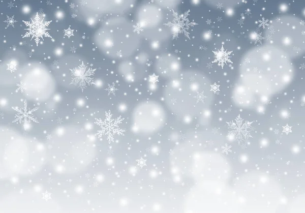 Blauer Winter Und Weihnachtshintergrund Mit Schneeflocken Für Eigene Kreationen — Stockfoto