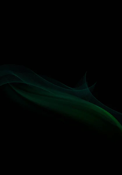 Abstrakter Schwarzer Hintergrund Mit Grünen Dynamischen Linien — Stockfoto