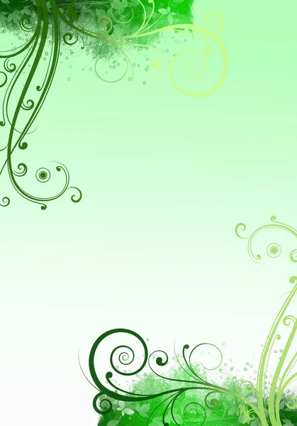 Bellissimo Disegno Floreale Verde Illustrazione Primavera — Foto Stock