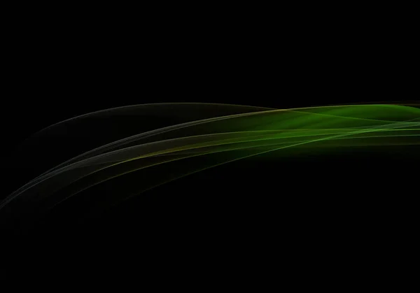 Gelombang latar belakang abstrak. Latar belakang abstrak hitam dan hijau. Ilustrasi. — Stok Foto