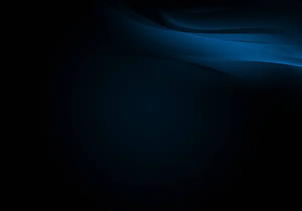 名刺や壁紙のための青いダイナミックラインを持つ抽象的な黒の背景 — ストック写真