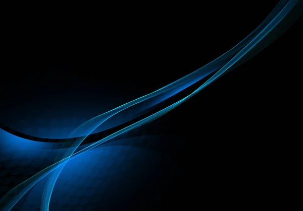 Abstract black background with blue dynamic lines and curves — Stock Photo, Image