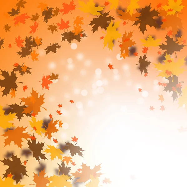 Autumn leaves banner illustration. Orange and yellow falling leaves