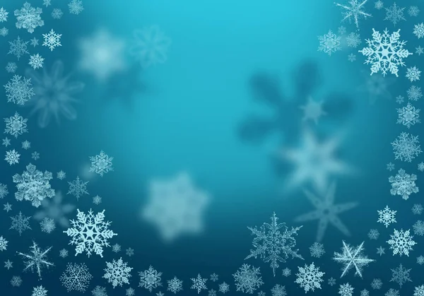 Blue Winter Background with snowflakes for your own creations — Stock Photo, Image