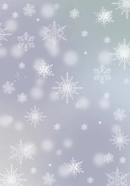 あなた自身の作品のための雪の結晶とグレーの冬の背景 — ストック写真