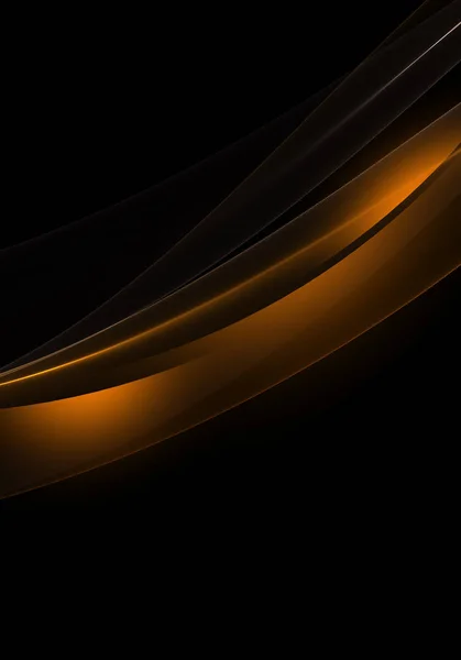 Abstraktní vlny na pozadí. Černé, žluté a oranžové abstraktní pozadí — Stock fotografie
