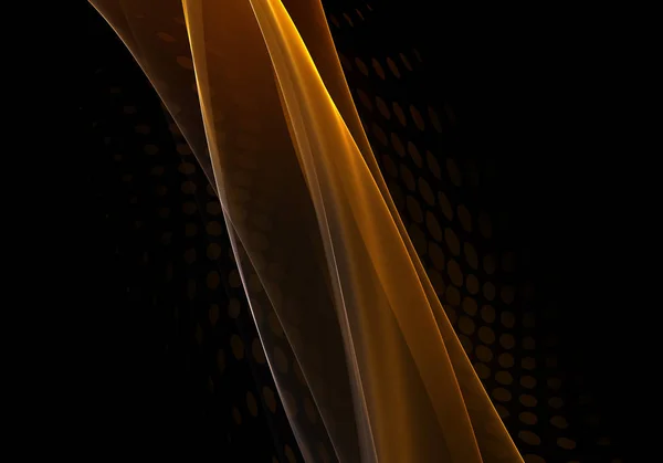Abstraktní vlny na pozadí. Černé, žluté a oranžové abstraktní pozadí — Stock fotografie
