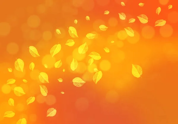 Autumn leaves banner illustration. Orange and yellow falling leaves — Stock Photo, Image