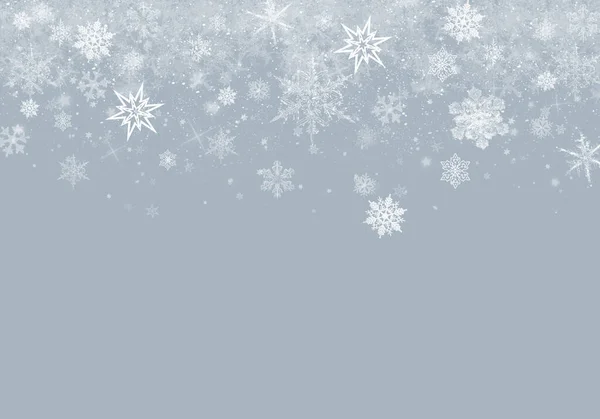 Fondo de invierno gris con copos de nieve para sus propias creaciones — Foto de Stock