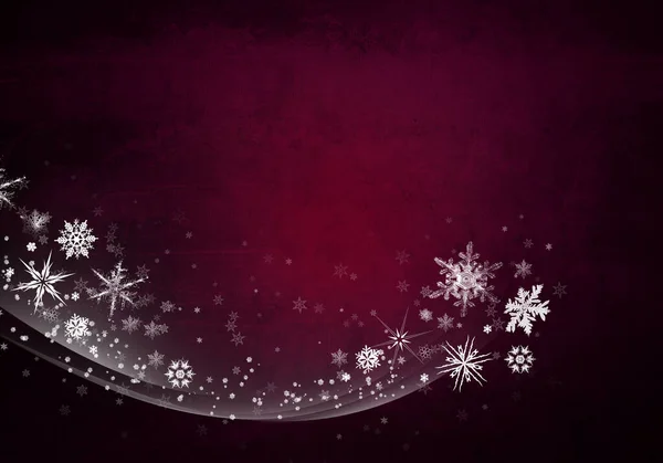 Fond rouge d'hiver avec flocons de neige pour vos propres créations — Photo