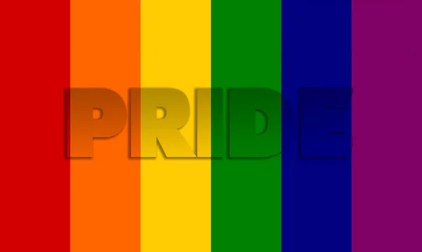 Duhová Vlajka Slovem Pride Pro Plakát Lgbtq Láska Symbol Pozadí — Stock fotografie